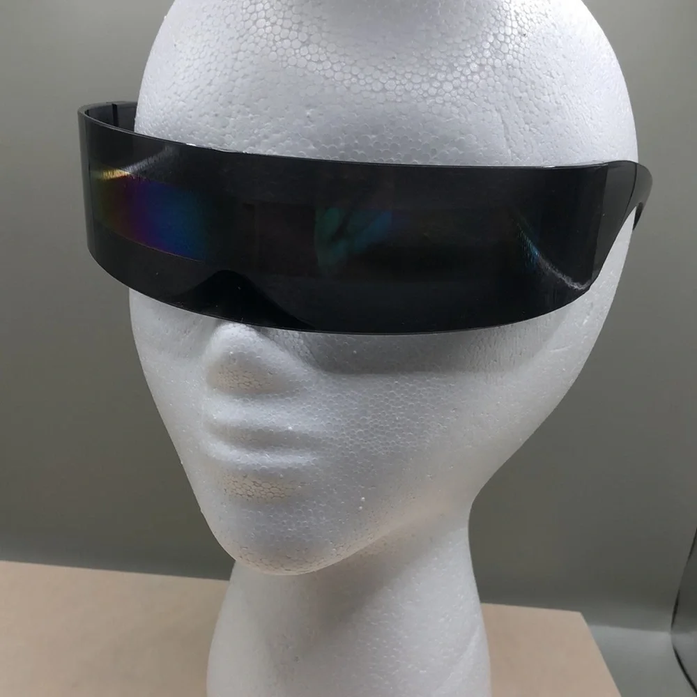 Futuristic cyberpunk shield bar sunglasses-unisex, bundle 2.